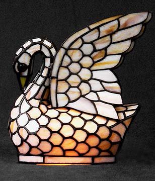 Glass Swan Lamp
