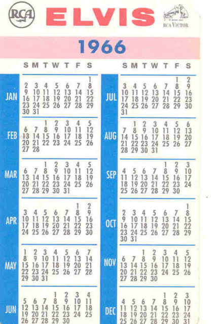 Elvis Presley Pocket Calendar