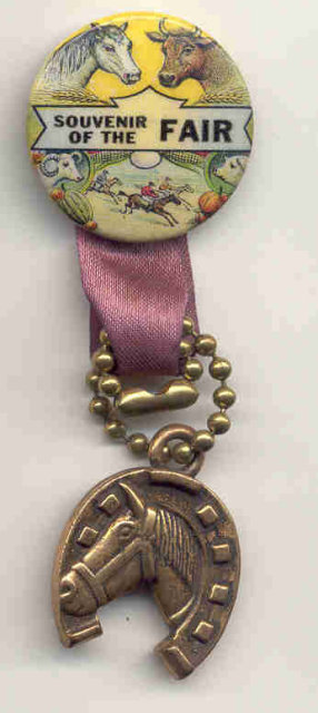 VINTAGE SOUVENIR STATE FAIR PINBACK W RIBBON