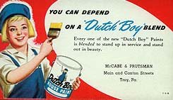 Dutch Boy Paint Blotter Sign 1948