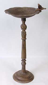 CAST IRON RUST BIRD BATH