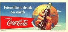 Coca-Cola Soda Blotter sign 1956