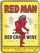 Red Man Grape Wine Label