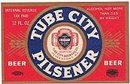 VINTAGE TUBE CITY PILSENER BEER LABEL