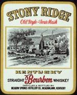 VINTAGE STONY RIDGE SOUR MASH WHISKEY LABEL