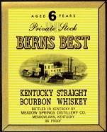 Berns Best Whiskey Label