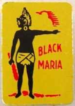 Black Maria Metal Tobacco Tag