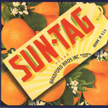 VINTAGE SUN-TAG CITRUS CRATE LABEL 1940S