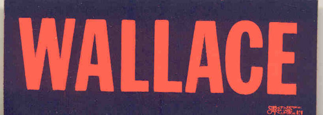 VINTAGE 1968 GEORGE WALLACE NEON POLITICAL BUMPER STICKER