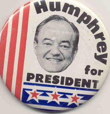 VINTAGE HUMPHREY FOR PRESIDENT PINBACK POLITICAL PIN