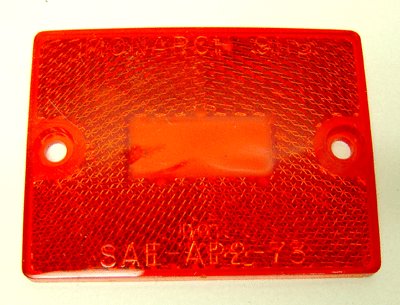 VINTAGE MONARCH RED CAR LENS 1973 DOT