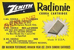 VINTAGE ZENITH RADIONIC COBRA CARTRIDGE