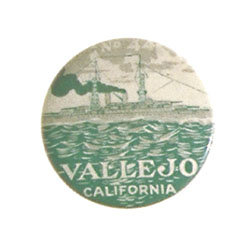 VINTAGE 1910 VALLEJO CALIFORNIA PINBACK PIN