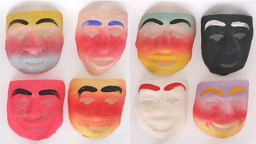 Halloween Gauze Shadow Box Masks 1940s