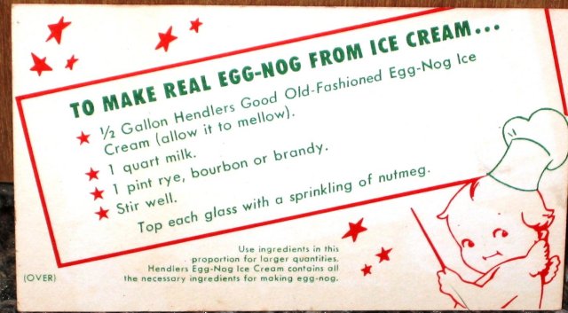 Hendlers Ice Cream Recipe Kewpie Doll Card