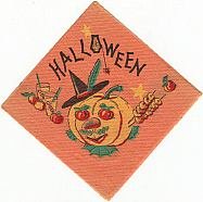 VINTAGE PUMPKIN HALLOWEEN NAPKIN 1940S