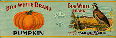 VINTAGE BOB WHITE PUMPKIN BRAND LABEL
