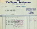 Wrigley Gum Billhead Invoice