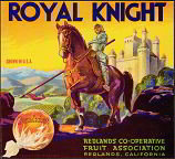 Royal Knight SUNKIST ORANGE Citrus Crate LABEL