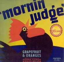 Morning Rooster Citrus Crate Label