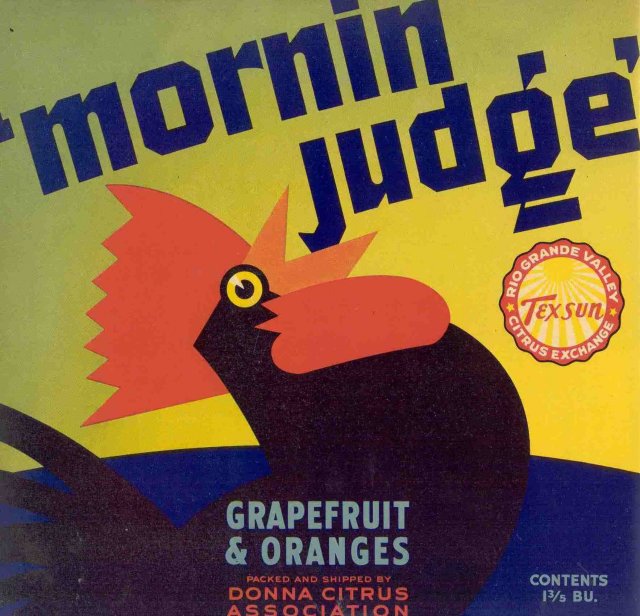 Morning Rooster Citrus Crate Label