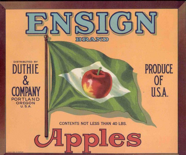 Ensign Apple Crate Citrus Label