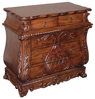 WOOD BEDROOM DRESSER / FIVE DRAWER