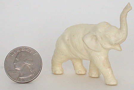 Celluloid White Elephant Toy Keychain