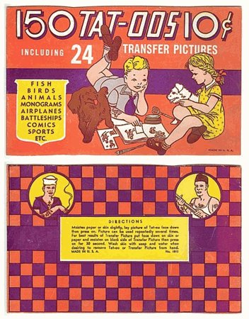 VINTAGE MILITARY POLITICAL TATOO TOY BOOK