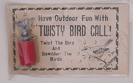 VINTAGE TWISTY BIRD CALL ON ORIGINAL CARD JAPAN