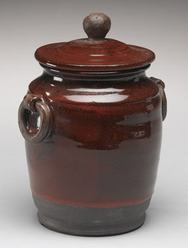 NEW EARTHENWARE POTTERY POT WITH LID MINT