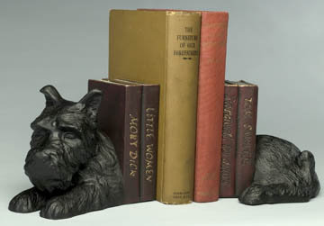NEW CAST IRON BLACK DOG BOOKENDS