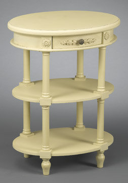 Distressed Cream End Table