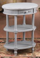 DISTRESSED COUNTRY BLUE PAINTED END TABLE NEW