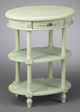 DISTRESSED SAGE GREEN PAINTED END TABLE NEW