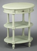 DISTRESSED SAGE GREEN PAINTED END TABLE NEW