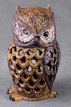 Cast Iron Owl Candleholder