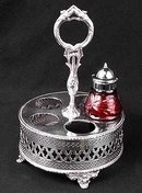 SILVER PLATE CASTOR BOTTLE HOLDER / NEW