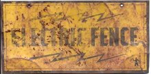 VINTAGE ELECTRIC FENCE SIGN / 1940S ELECTRICIAN