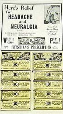 VINTAGE HEADACHE MEDICINE STORE DISPLAY BOX