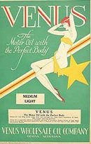 Venus Motor Oil Label