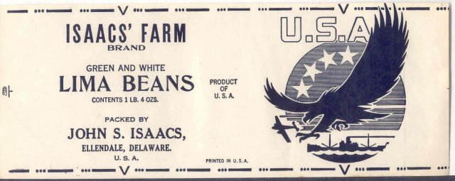 Lima Beans Can Label WW2