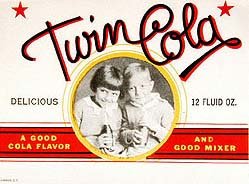Twin Cola Soda Label 1930s