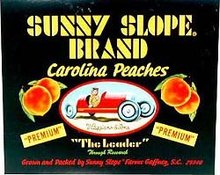 Sunny Slope Peach Citrus Crate Label