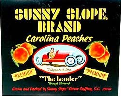 Sunny Slope Peach Citrus Crate Label