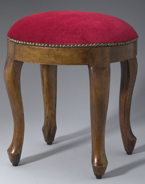 Velvet Vanity Stool - Red