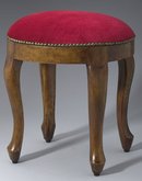 Velvet Vanity Stool - Red