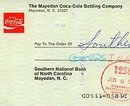 COCA-COLA MAYODAN NORTH CAROLINA CHECK