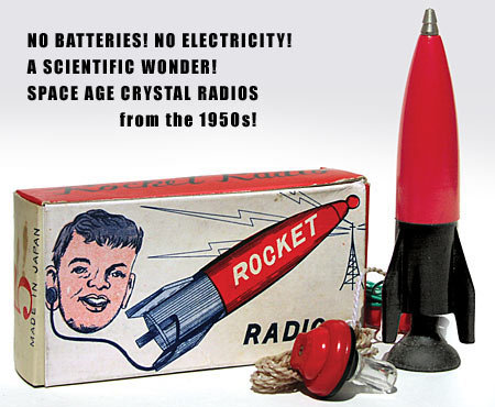 Japan Crystal Rocket Radio Set toy