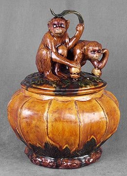 Porcelain Monkey Jar